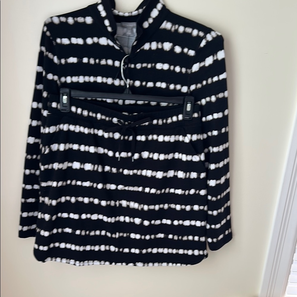 Talbots Black and White Striped Skirt Sets